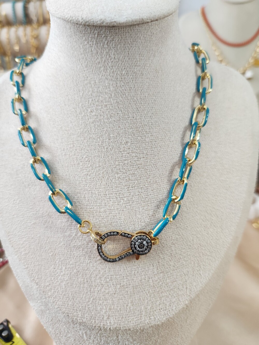 Enamel Charm Holder Necklace